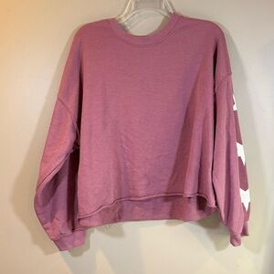 Star Crewneck Cropped Sweatshirt Bloom + Pop M Mauve Cropped Indie‎ Retro